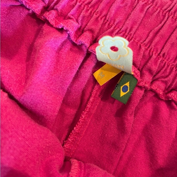 Farm Rio Linen Blend Pink Cargo Shorts M - Picture 8 of 10